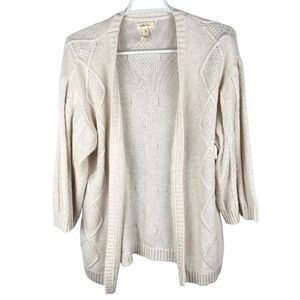Matilda Jane women’s xs cardigan ivory cable knit balloon 3/4 sleeve mommy & me